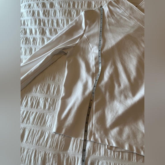 CHICO’S Open Front Waterfall Collar White Jacket Blazer Elastic Back Detail - Picture 10 of 15